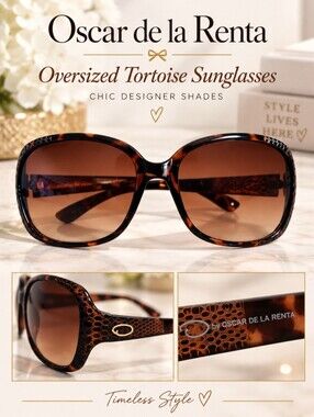 Oscar De La Renta Tortoise Brown Oversized Glasses